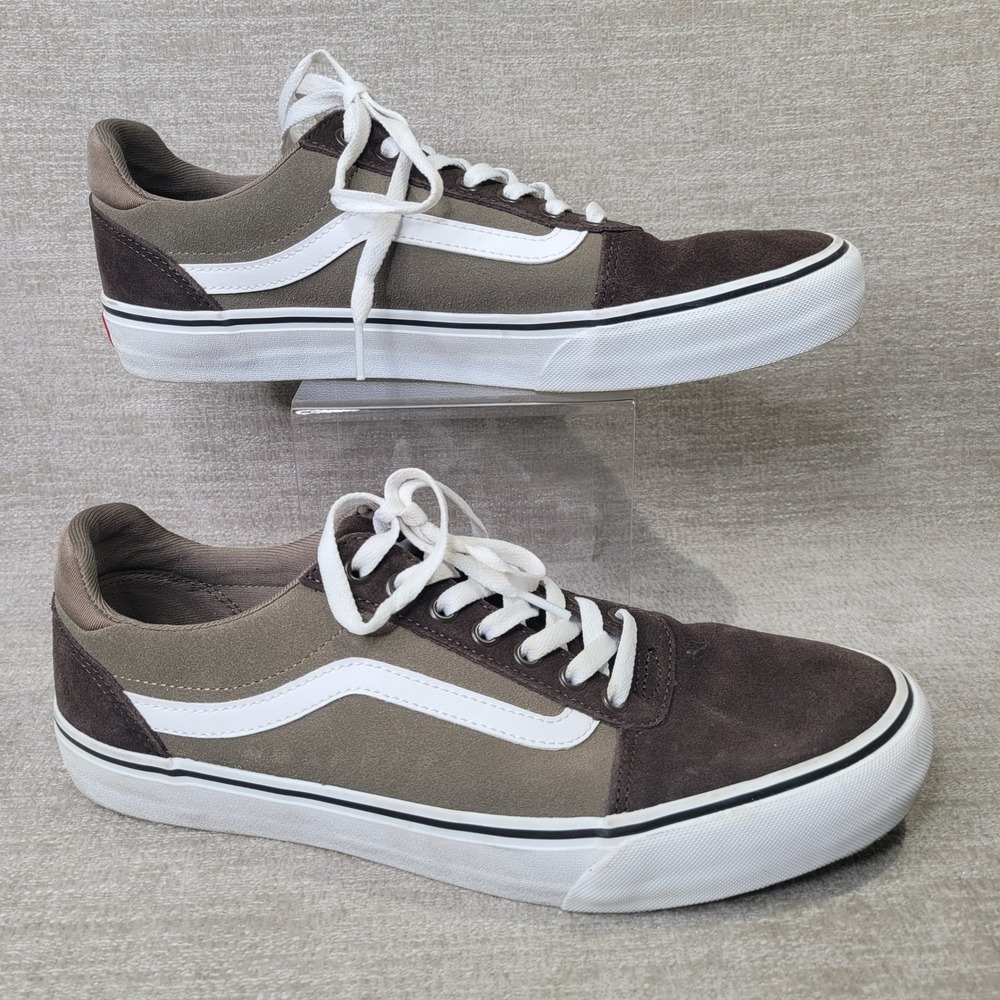 Vans Ward Deluxe Comfort Brown Olive Green Suede Skate Shoes Mens 11 721356